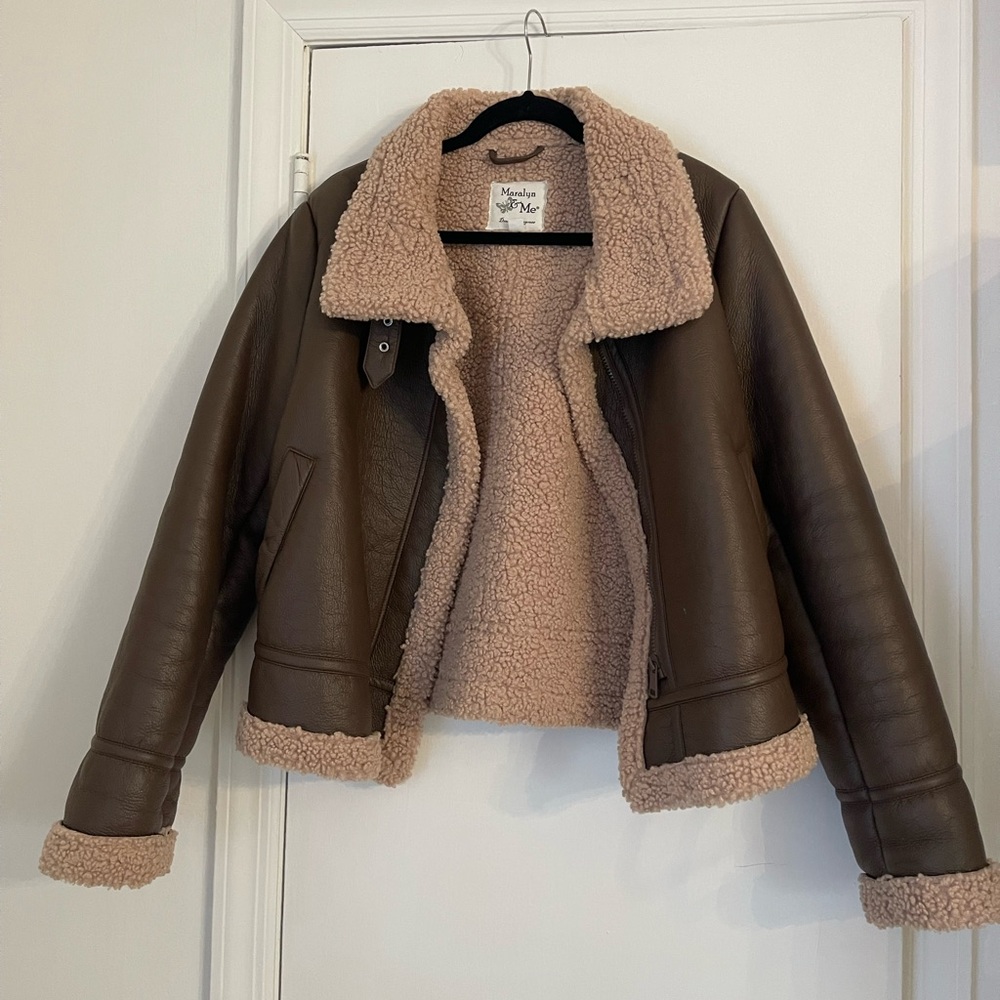 Maralyn & Me Brown Teddy Jacket with Cream Lining